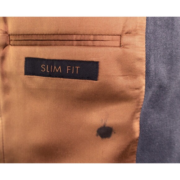 Joseph Jos A. Bank Men's Sz 38R Gray Solid Cotton/Wool Blend 2 Button Slim Fit - Picture 9 of 12